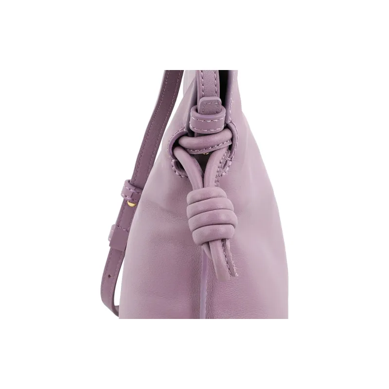 LOEWE Flamenco Cow Leather One Shoulder Crossbody Clutch Mini Women's Pink Purple-6
