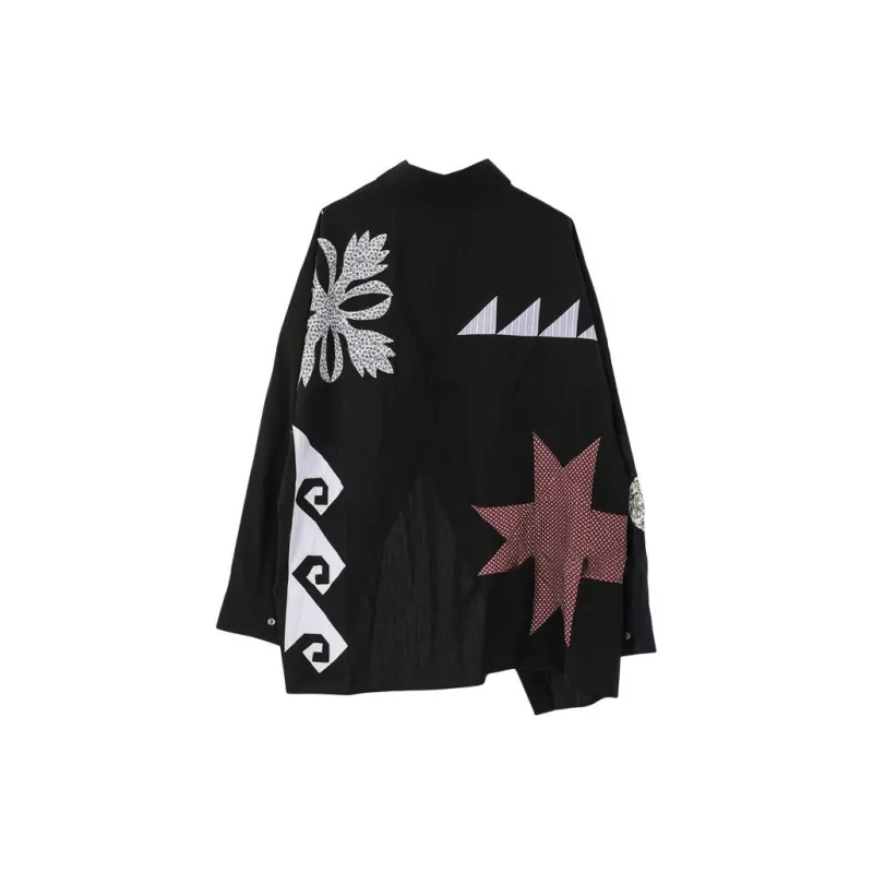AMBUSH OFF SHOULDER PATCHWORK SHIRT Shirt Women's Black-1