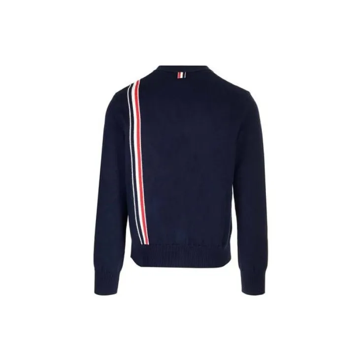 THOM BROWNE Rwb Striped V Neck Knitted Cardigan-1