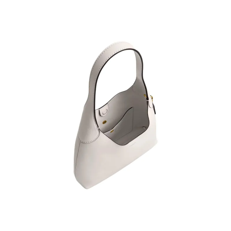 COACH Brooklyn Natural Grain Leather Hobo Bag, Handbag, Shoulder Bag Large Size Women's Brass & Chalk White-2