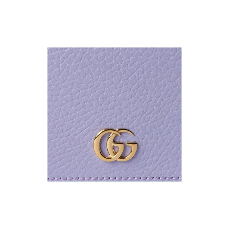 GUCCI GG Marmont Leather Wallets Card Holders Women's Light Purple-6