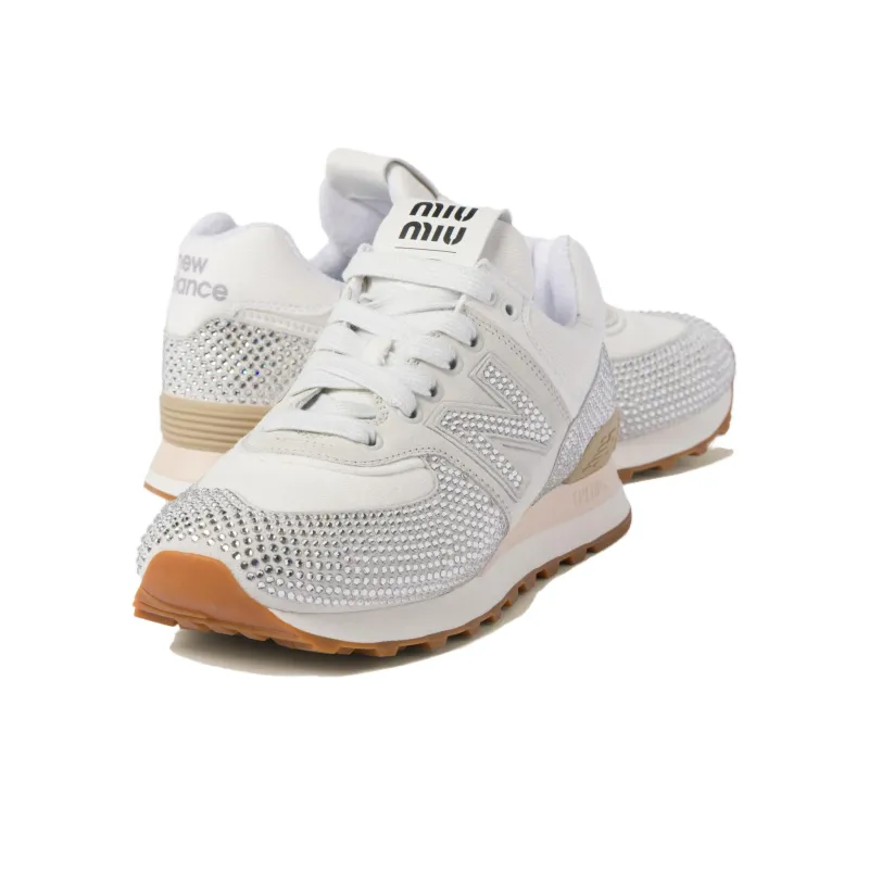 New Balance x MIU MIU NB 574 Slip Resistant Low Top Casual Shoes Women's White-4