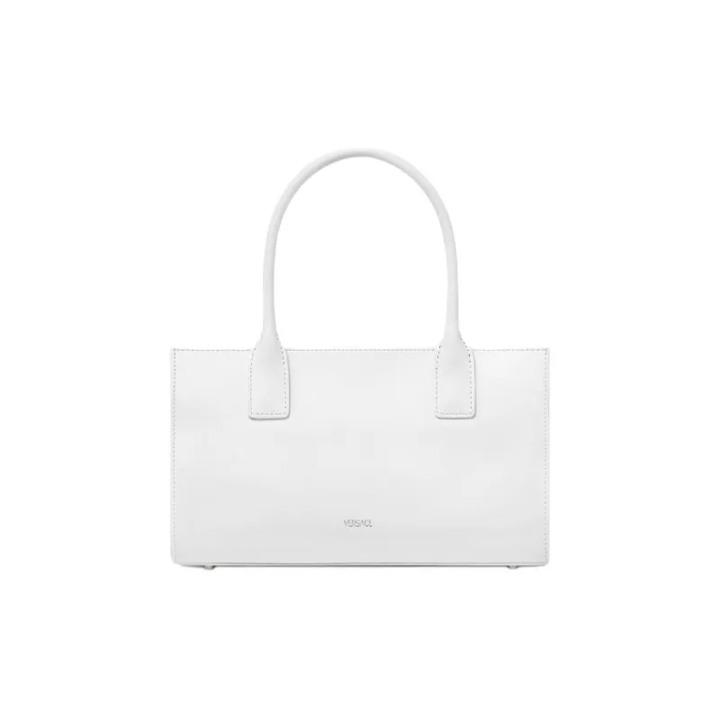 VERSACE Medusa '95 Cow Leather Tote Bag, Shopping Bag, Handbag Medium Size Women's White-2