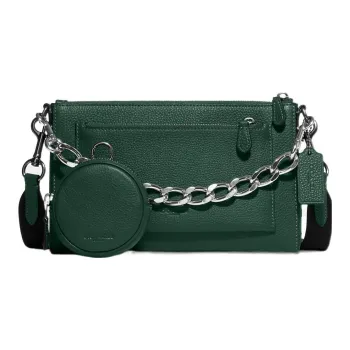 COACH Holden Pebbled Cow Leather Combo Bag Shoulder Bag Crossbody Bag Medium Size Women's Dark Green
