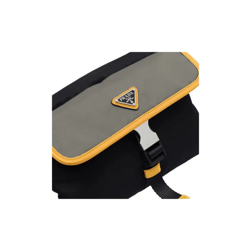 PRADA Nylon Clutch Men's Black/Yellow-3