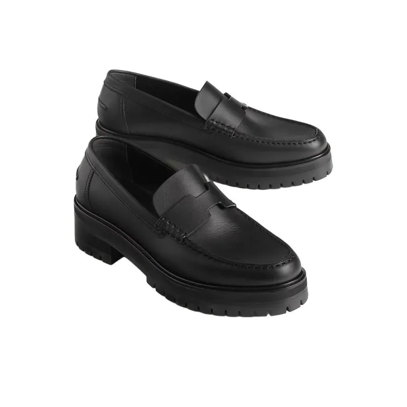 HERMES Loafers Women's Black-2