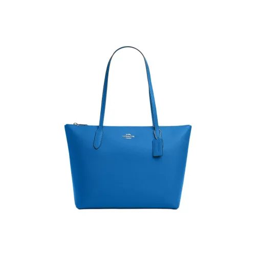COACH Zip Top Mulberry tote Cross-Stitch Plein Mulberry tote Bag Shopping Bag Shoulder Bag Handbag Mini Women's Silver > Bright Blue