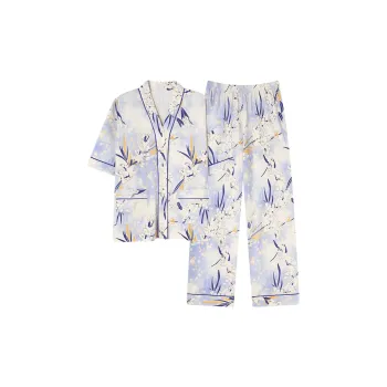 Pretty Lady Pajama Set Women's Blue White Gradient