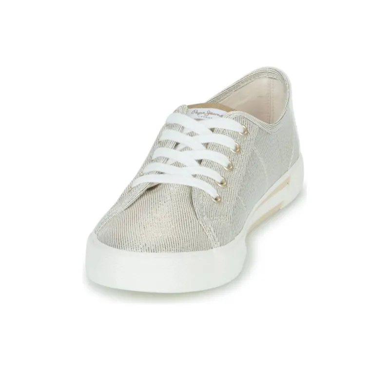 Pepe Jeans Metallic Effect Slip Resistant Low Top Skateboard Shoes Women's Light Umber-4