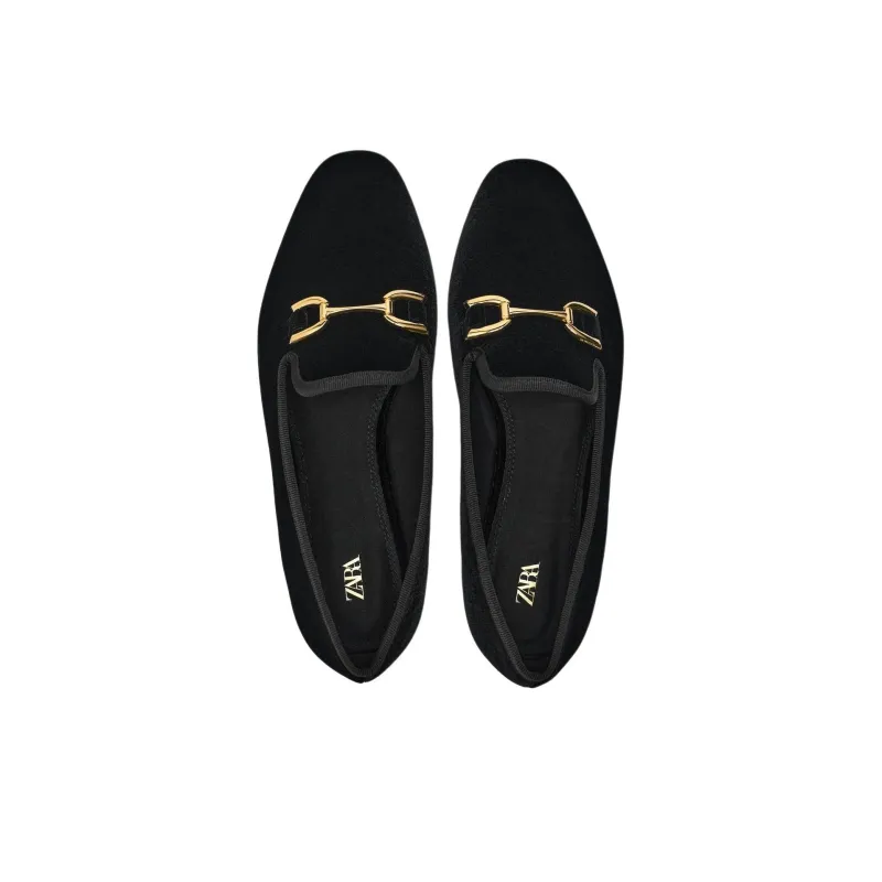 ZARA Loafers Women's Black-4