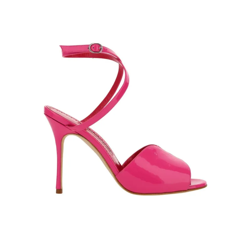 MANOLO BLAHNIK 110mm Shimmer-finish Sandals-1