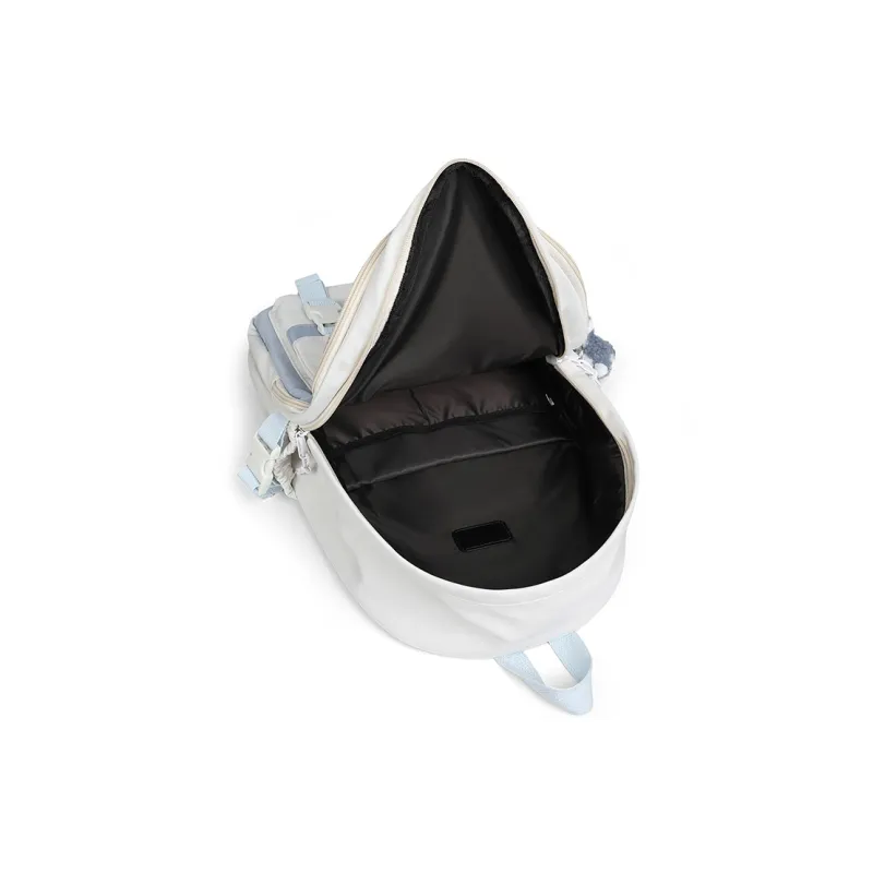 COMELY Nylon Fabric Backpack Tubas Unisex White & Blue/Black-11