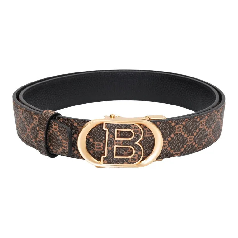 NINE NAIL Top Grain Cow Leather Genuine Leather Automatic Buckle Men's Belt Men's Width 3.5cm-15