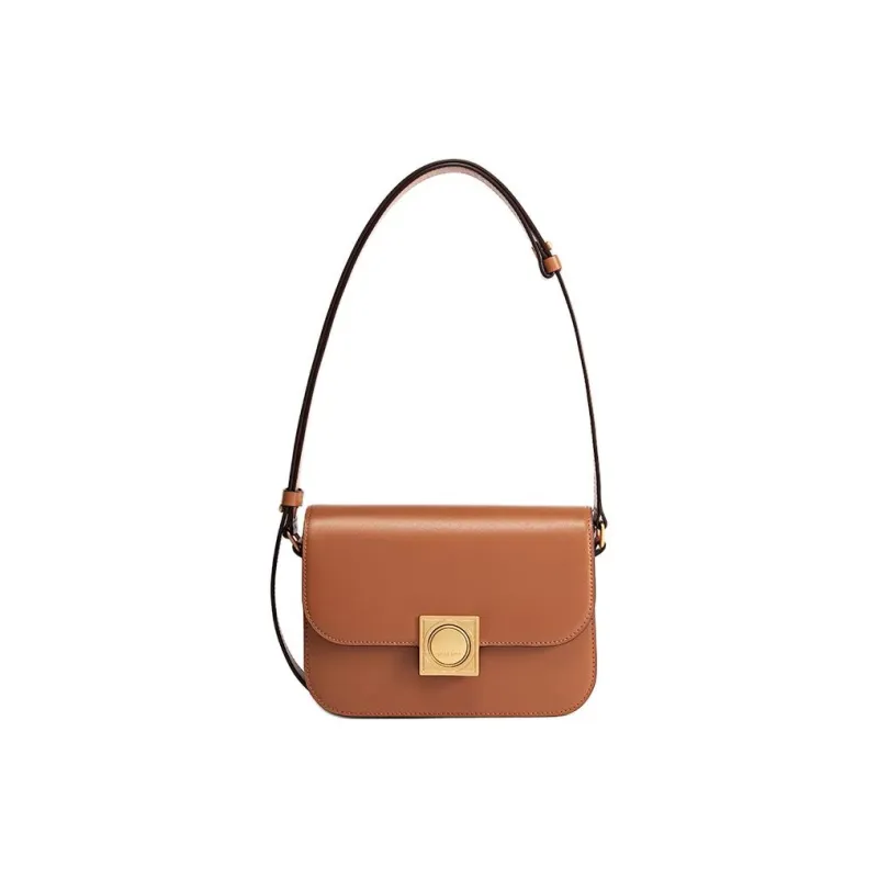 DISSONA Cow Leather Tofu Bag, Small Square Bag, Crossbody Bag, Shoulder Bag Small Size Women's Brown-0