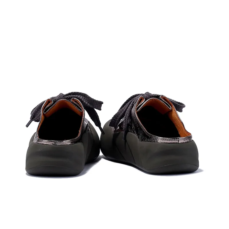 BELLALILY Wrap toe Slippers 4.5cm Women's Silver Gunmetal-9