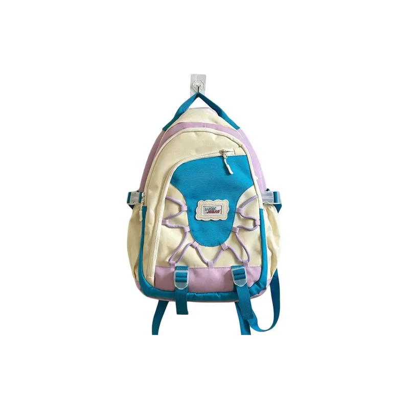 Rainbow Girl Nylon Backpack Regular Women's Red With Charm/White With Charm/Pink With Charm/Blue With Charm-13