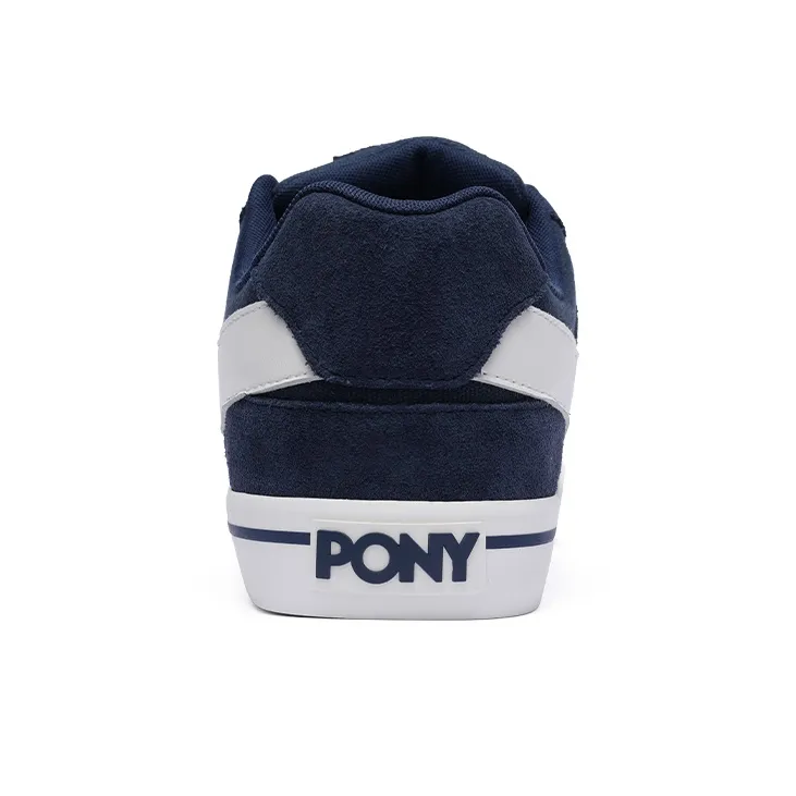PONY Atop Wrapping Anti Slip Shock Absorbing And Wear Resistant Low Top Skateboard Shoes Men's Blue White-3