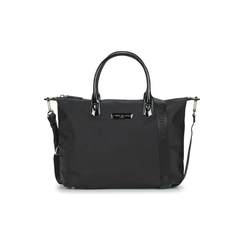 Lancaster Nylon Shoulder Bag, Crossbody Bag, Handbag Medium Size Women's Black-4