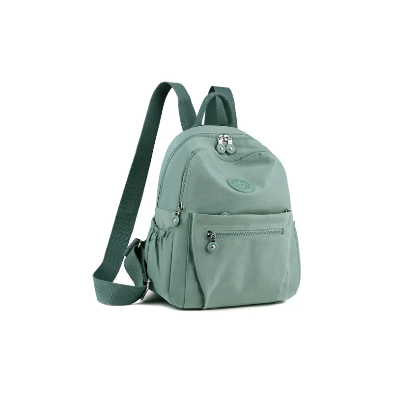 Parker Bear Nylon Fabric Backpack Regular Unisex Flesh Pink/Light Green/Black-4