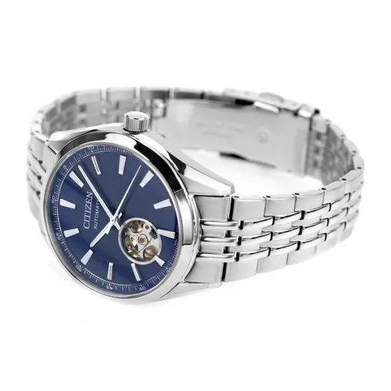 CITIZEN Automatic Mechanical Movement Stainless Steel Strap Watch 40mm Unisex Blue Dial NH9110 90L-1
