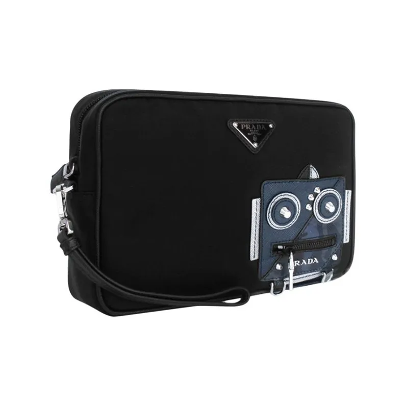PRADA Nylon Makeup Bag Unisex Black-1