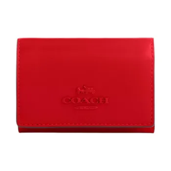 COACH Micro Calfskin Wallet Mini Women's Silver & Bright Beige
