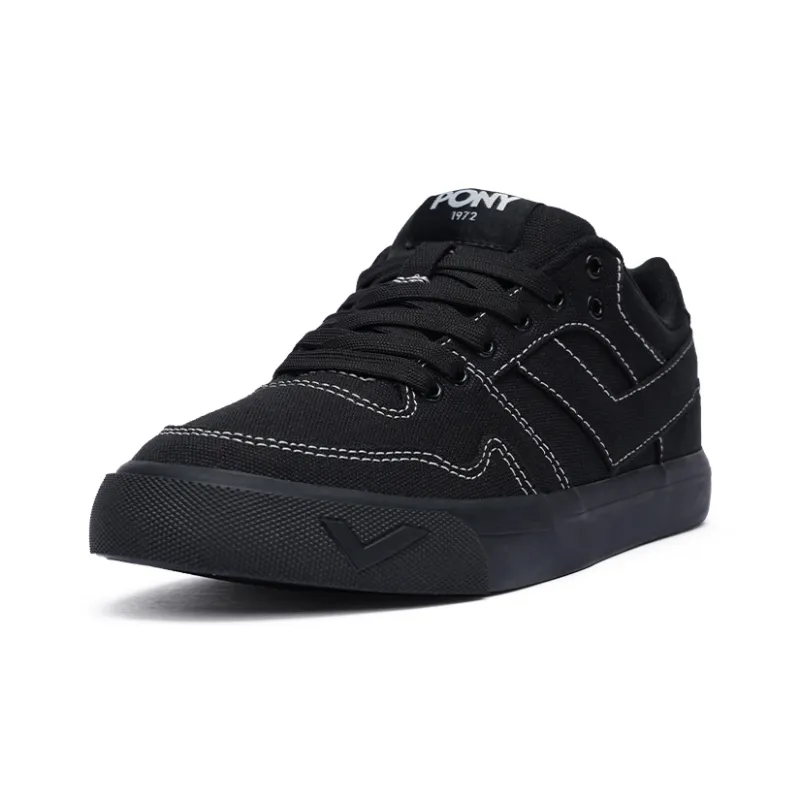 PONY Atop Anti Slip Wear Resistant Low Top Skateboard Shoes Unisex Black-1