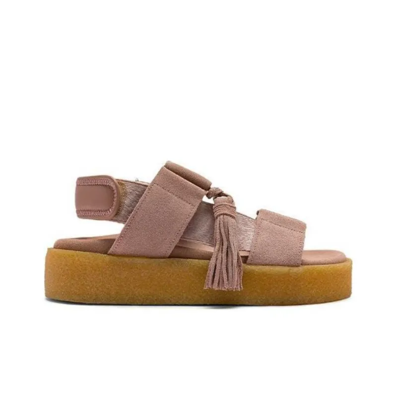 clarks Originals Crepe Tassel-embellished Platform Sandals-1
