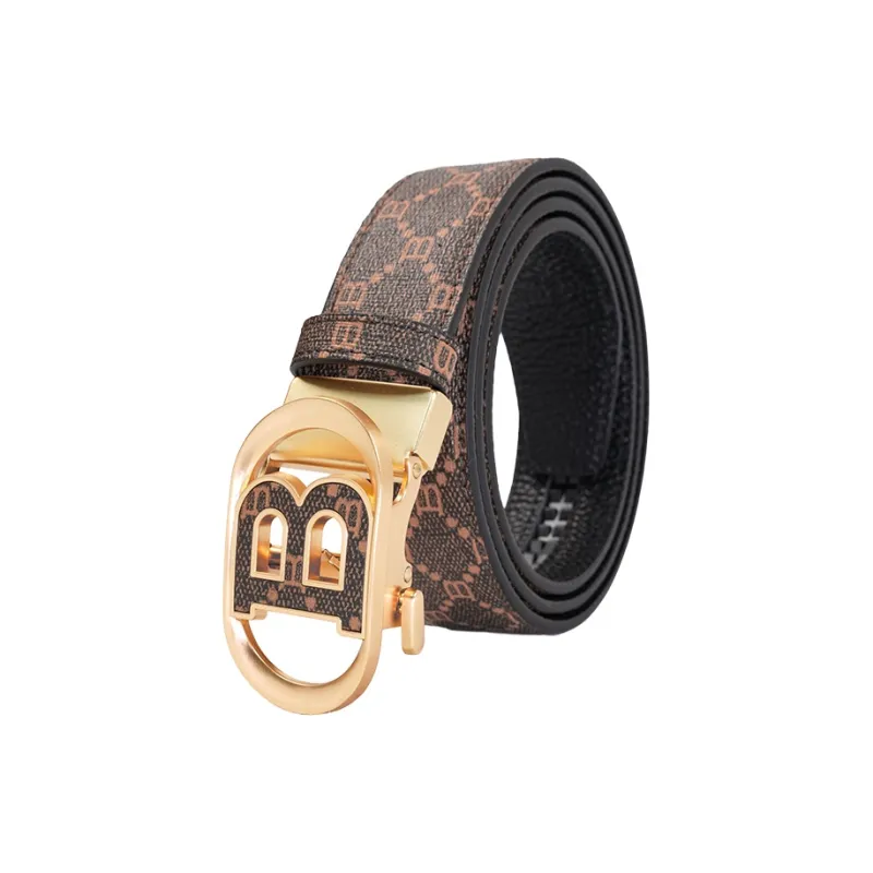 NINE NAIL Top Grain Cow Leather Genuine Leather Automatic Buckle Men's Belt Men's Width 3.5cm-13