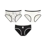 3 Pack, Ecru+Black+Milk White