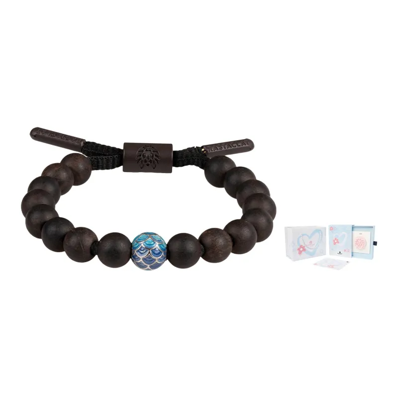 Rastaclat Ebony Small Lion Chinese Style Beaded Bracelet Unisex-14