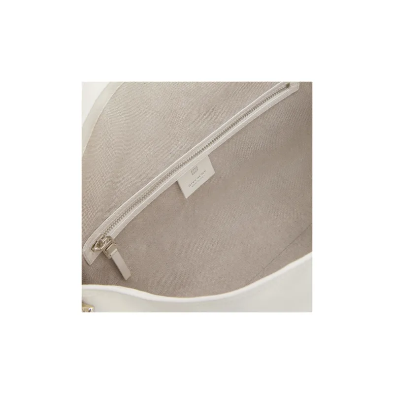 Givenchy Voyou With Cow Leather And Sheepskin Portable Crossbody Bag, Shoulder Bag Women's Ivory White-4
