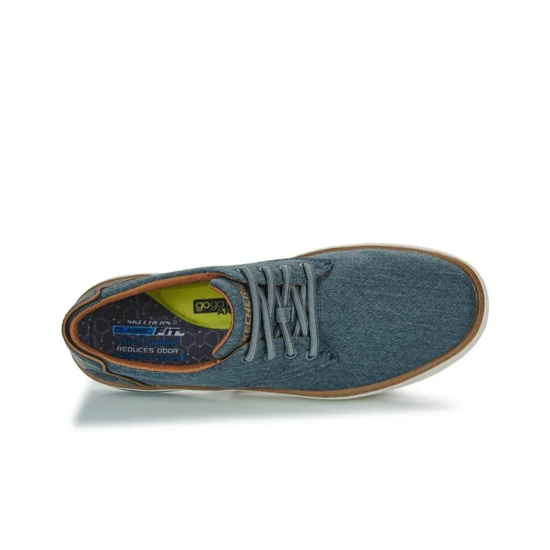 Skechers Hyland Ratner Abrasion Resistant Breathable Low Top Casual Shoes Men's Blue-4