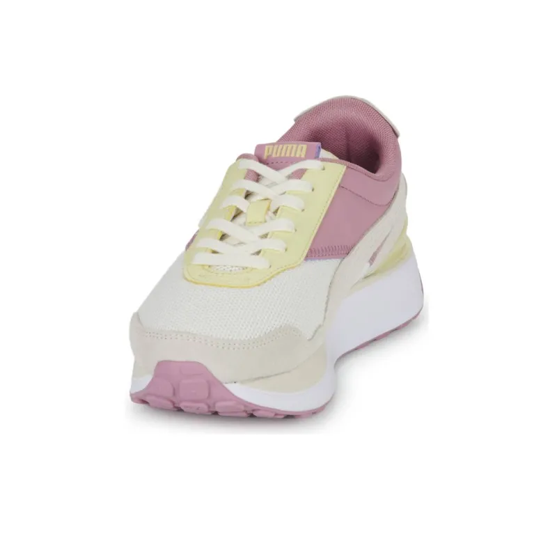 PUMA Cruise Rider Trainer Cushioned Slip-Resistant Low-Top Casual Shoes Women's White Pink-4