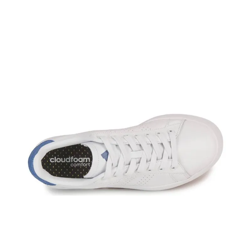 Adidas Anti Slip Wear Resistant Low Top Skateboard Shoes Unisex White Blue-4