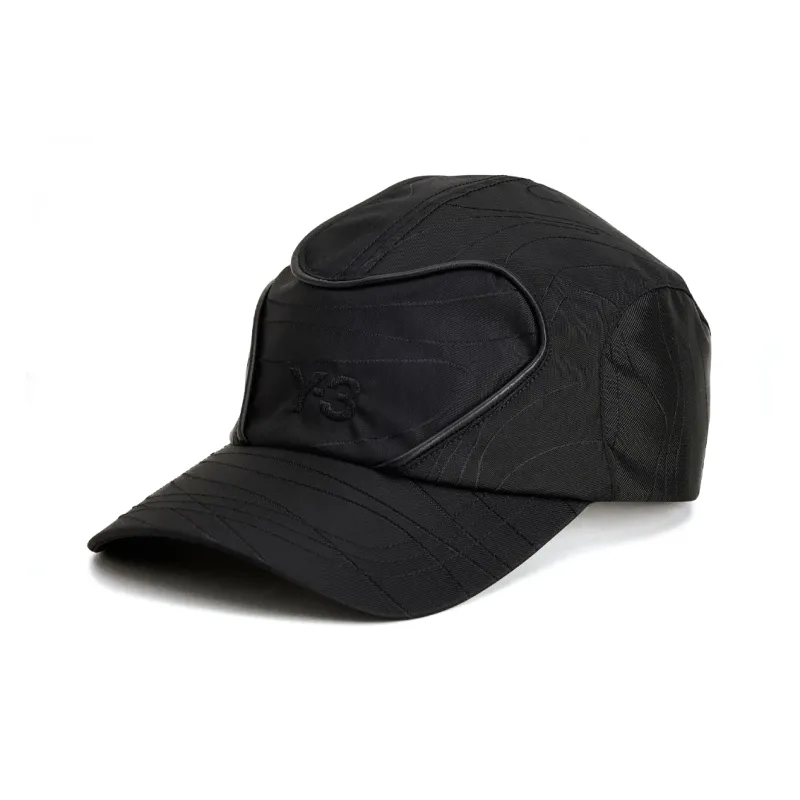 Adidas Recycled Polyamide Leather Metal Baseball Caps Men's Black-0