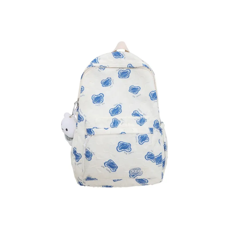 FAMAN Nylon Backpack Regular Unisex Pink+Charm/White+Charm/Purple+Charm/Black+Charm/Green+Charm/Blue+Charm-6