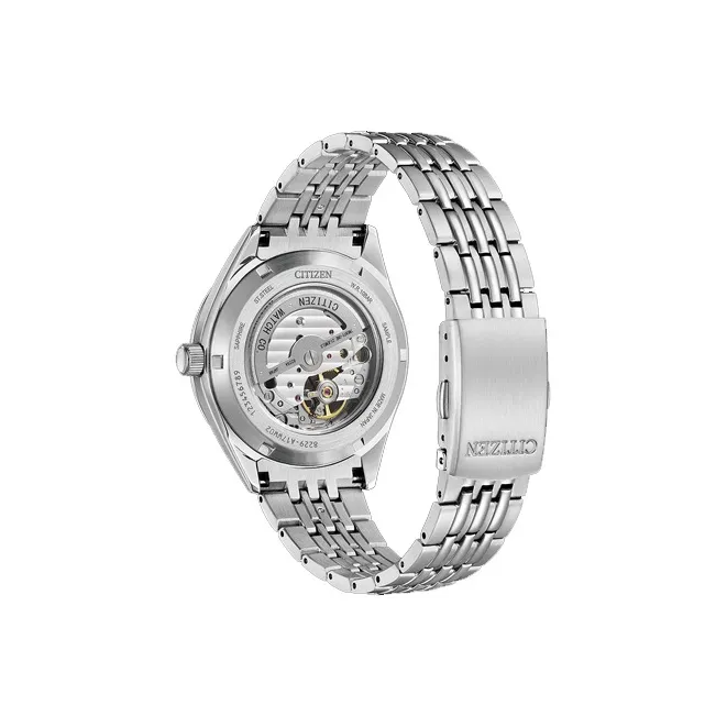 CITIZEN Automatic Mechanical Movement Stainless Steel Strap Watch 40mm Unisex Blue Dial NH9110 90L-3