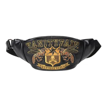 COTECi PU Biker Bag, Shoulder Bag, Crossbody Bag, Fanny Pack, Sling Bag Regular Unisex Black