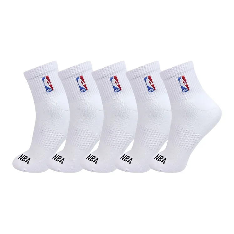 NBA Basketball Socks Unisex 5 Pack White-11