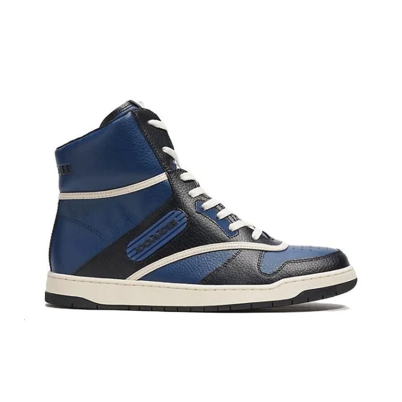 COACH C202 Cushioning, Wear Resistant High Top Skateboard Shoes Men's Blue-1