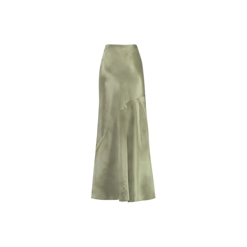VINCE Crinkled finish Satin Maxi Skirt-1