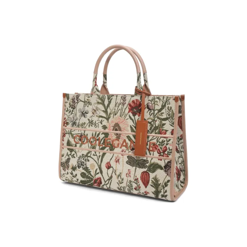 BELLE Fabric Tote Bag Shopping Bag Handbag Large Size Women's Floral-1