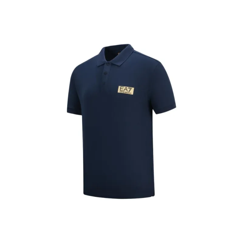 EMPORIO ARMANI EA7 SS24 Polo Shirt Men's Navy Blue-2