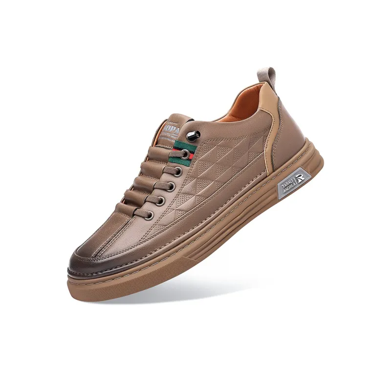 Poitulas Men's Casual Shoes Men Low Top Black/Brown-1