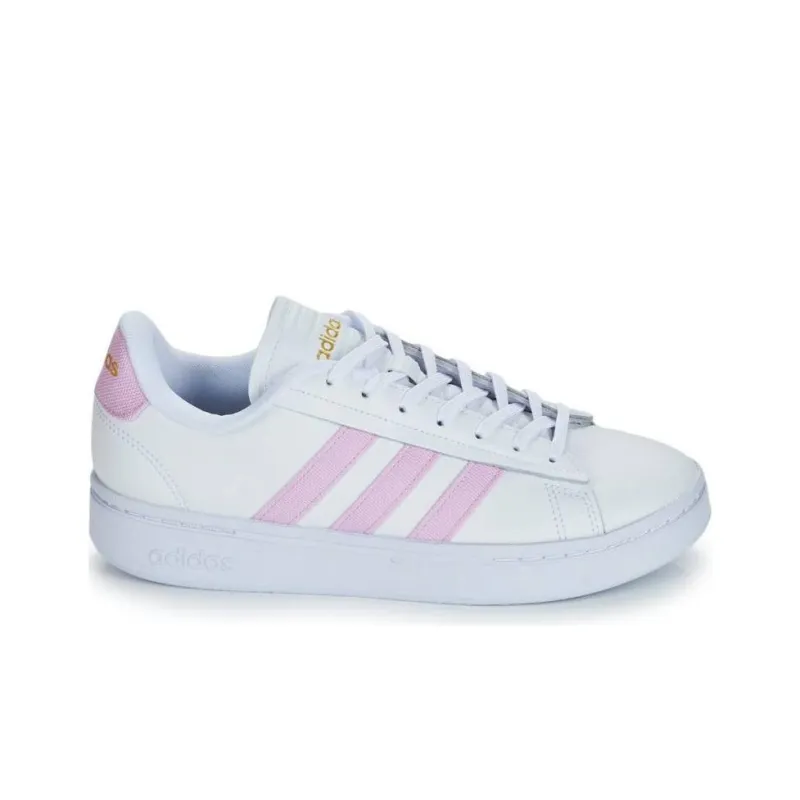 Adidas GRAND COURT ALPHA Sneakers Ftwr Cushioning Wear Resistant Low Top Skateboard Shoes Women's White Pink-1