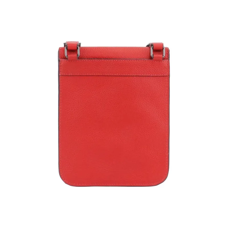 COACH Hudson Natural Pebbled Leather Cell Phone Pouch Shoulder Bag Crossbody Bag Small Size Men's Red-4