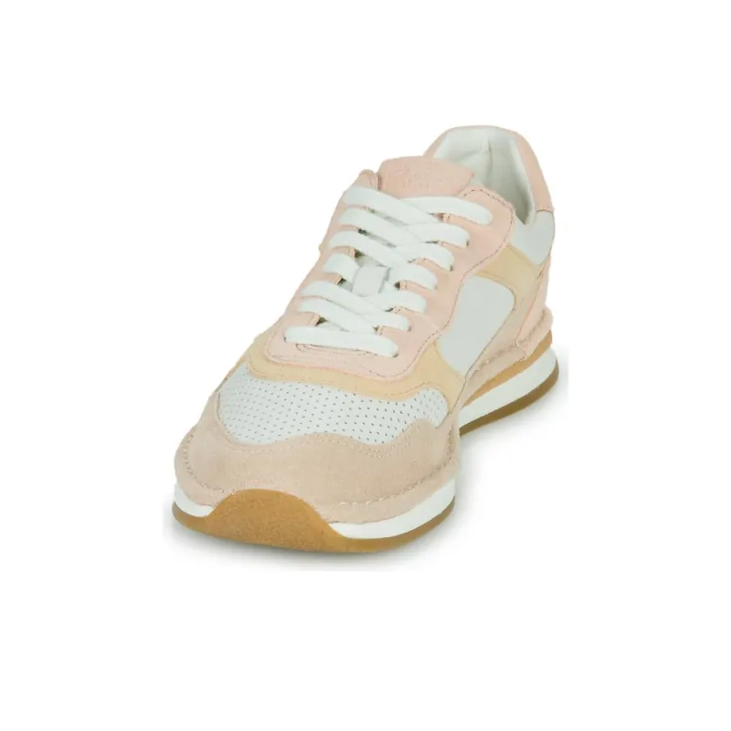 Clarks Low-Top Skateboard Shoes Women's Pink White-4