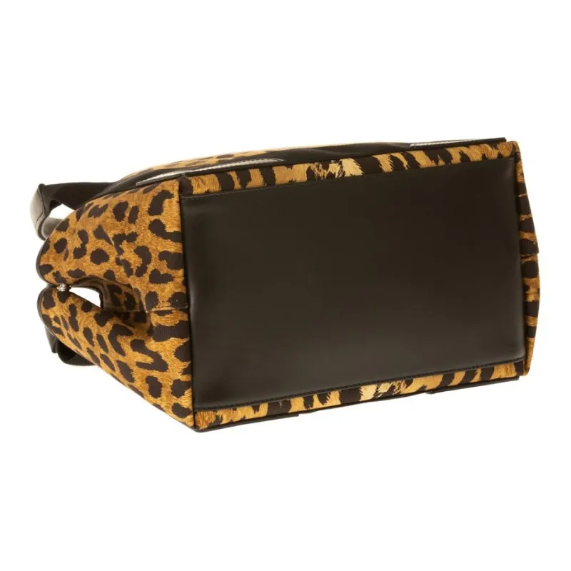 Balenciaga Canvas With Calfskin Handbag Women's Leopard/Black-4