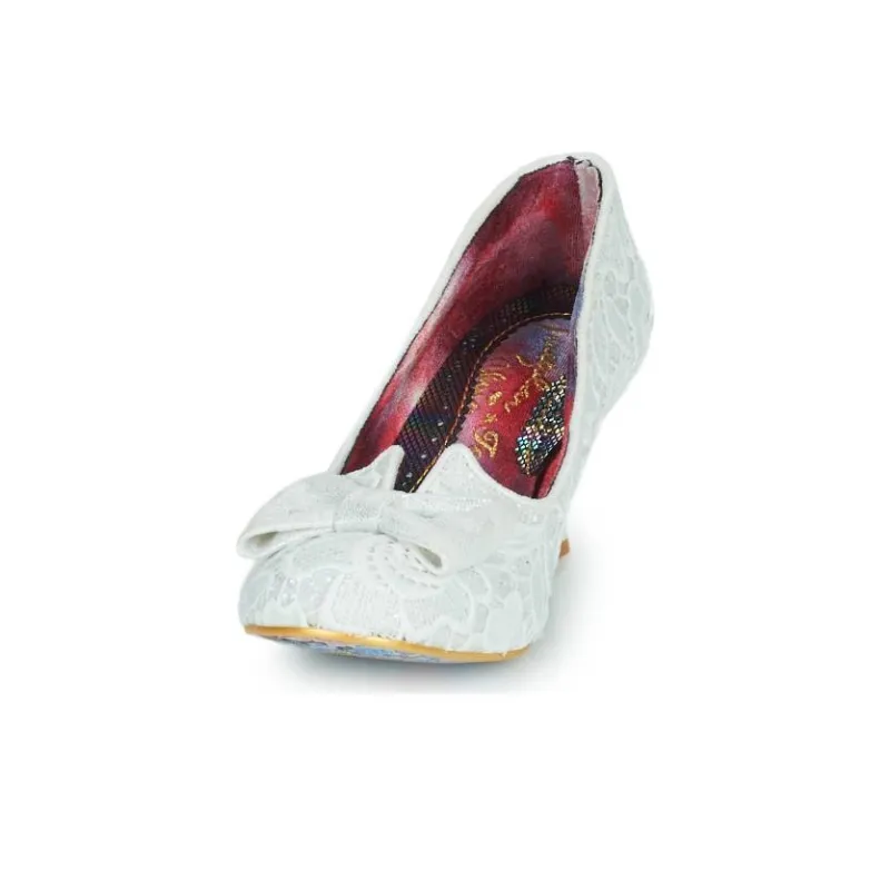 IRREGULAR CHOICE Dazzle Razzle Chunky Heel High Heels 6cm Women's White-9